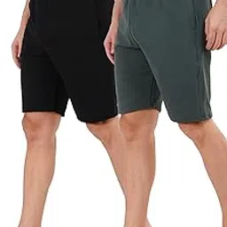 btmz Men’s Shorts Combo | Set of 2 | Polyester Blend | Elastic Waist | Regular Fit | Gym, Lounge-picture-17