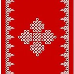 zeonely mart Kolam Back Drops Curtains for Pooja Red Rangli Back Drop,Size 5x8 feet backdrops for Decoration Pooja-picture-17
