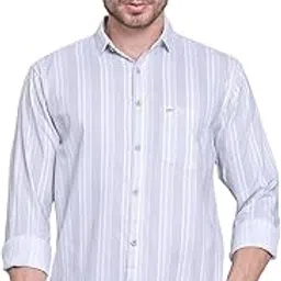 majestic man Men Cotton Classic Slim Fit Opaque Striped Casual Shirt-picture-38