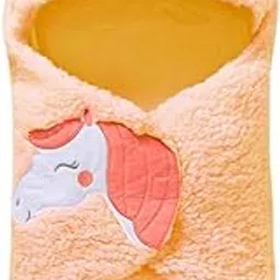 BRANDONN New Born Hooded Supersoft Swaddle Wrapper Cum Baby Blanket for Babies (Peach, 0-6 Months)-picture-20