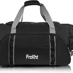 airmount 42 Liter Strolley Duffel Bag 2 Wheel Adjustable Trolley Duffle Bag with Adjustable Detachable Strap for Travelling |Polyster Made Travelling Cabin Size Bag Luggage Black Bag-picture-31
