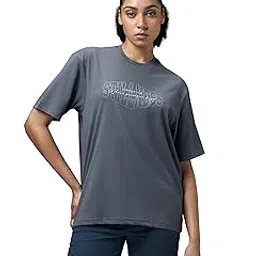 technosport Women's Slim Fit Typography Print Half Sleeve T-Shirt for Casual Wear, Gym & Sports-picture-20