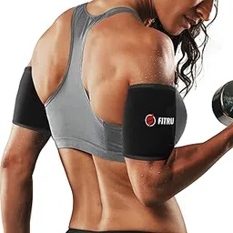 Fitru Arm Trimmers for Men & Women | Increase Sweating & Circulation | Like A Body Wrap Sauna Waist Trainer for Your Arms (Black, S: 14" X 5.25") image 1