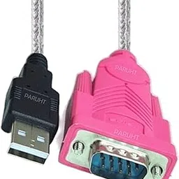 PARUHT USB to RS232 Serial Port Adapter Cable, USB2.0A Male to RS-232 Male 9 Pin Connector Pink Cable Adapter, PHTUSBRS232PNK-MM image 1