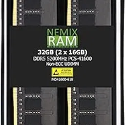 NEMIX RAM 32GB (2X16GB) DDR5 5200MHZ PC5-41600 1Rx8 1.1V CL44 288-PIN Non-ECC Unbuffered UDIMM Desktop PC Memory KIT-picture-12