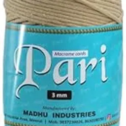 Macrame Cords Pari Cotton Cord Dori Thread | 3mm Braided | Beige | Aprox 200-250 Metres | 1Kg Spool | Cotton-picture-15