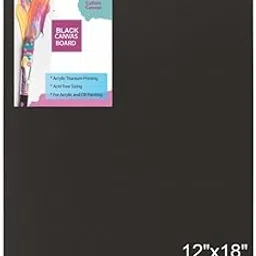 Eduway® Black Canvas Board for Painting- 12x18 Pof 2 | Premium Quality 7Oz Pre-Primed Cotton Black Canvas Board for Artists | Ideal for Acrylic, Oil, Gouache, Pastels Colors (Pof 2) (30x45 cms)-picture-23