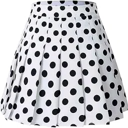hoerev Women Girls Short High Waist Pleated Skater Tennis School Skirt-picture-36