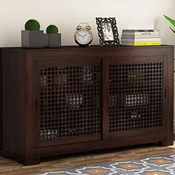 Shyama Home Style Solid Sheesham Wood Wooden Sideboard Storage Cabinet : Ideal for Living Room and Bedroom with Without Drawers and 6-Shelf Storage (Ralph,Walnut)-picture-24