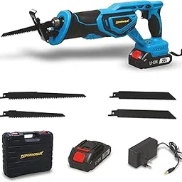 TOMAHAWK® TCRS 10602 Cordless Reciprocal Saw – 20V, 3000 SPM, Versatile Cutting Tool | Max Cutting Depth: 250mm Wood, 130mm Plastic, 20mm Metal | Includes 2 Wood Blades, 2 Batteries & Charger-picture-17