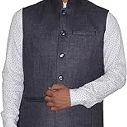 badoliya & sons Men's Jute Nehru Jacket-picture-41