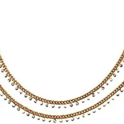 deccani handicrafts Gold Metal Alloy White Stones Anklets for Women-picture-24