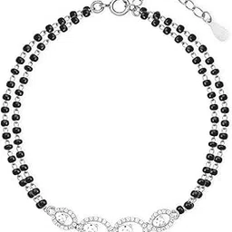 giva 925 Silver Black Beads Mangalsutra Bracelet, Adjustable | Gifts for Women and Girls | With Certificate of Authenticity and 925 Stamp | 6 Months Warranty*-picture-24