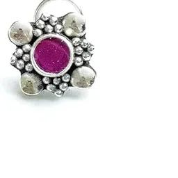 92.5 STERLING SILVER RUBY,GREEN,TURQUOISE,ORANGE ONYX,ZIRCON,BLACK STONE WIRE NOSEPIN FOR GIRLS OR WOMENS-image-76