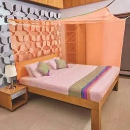 Heavy Quality Poly Cotton Material Mosquito Net, for Single Size Bed Peach -Colour (4x6.5 Feet)-picture-21