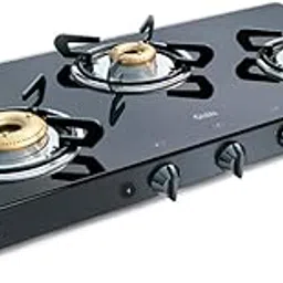 Glen 3 Burner Glass Gas Stove High Flame Forged Brass Burner XL Double Drip Tray Black (1033 GTXLFBBLDD)-picture-17