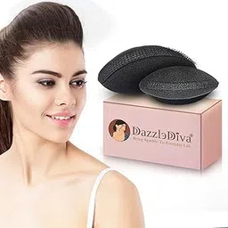 DazzleDiva Puff Maker For Hair Sponge Bun Hair Pad Fluffy Hairstyle Tools Perfect Puff Hair Head Cushion Invisible Fluffy Hair Pad Sponge Puff Maker Bun Bump Fluffy Princess Styling Hair Bun and Crown Shapers for Women 2Pcs-picture-29