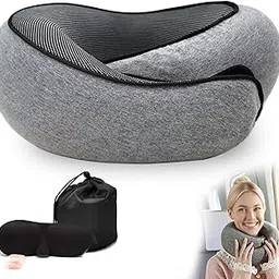 creokeriy COZYPACK Travel Neck Pillow Adjustable Memory Foam Adults for Airplane Car Home Office Sleep Ergonomic Neck Support Essentials Stuffable Packable Compact Portable Head Small Turtle Travel Pillow-picture-25
