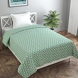 MORADO Premium Glace Cotton Geometric Design Duvet Cover - Single, Light Blue with Zipper-picture-20