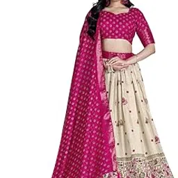 fabwomen Women's Trending Designeer Tussar Silk Lehenga Choli Print with Foil Work With Unstitched Blouse Patola Print Adorned with Foil Work For Navrati || Wedding-picture-28