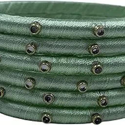 Silk Thread Kundan Embellished Bangles for Babies, Girls and Women for Festival, Traditional, Birthday, Everyday Office-casual wear/Return Gift in Multiple Colors-image-9