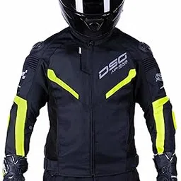 DSG Polyester Men's Race Pro V2 Riding Jacket (Colour-Black Yellow Fluo) (Size-Small)-picture-27