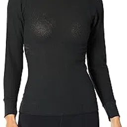 Small , Black : Indera Women's Warmwear Traditional Thermal Underwear Top-picture-22
