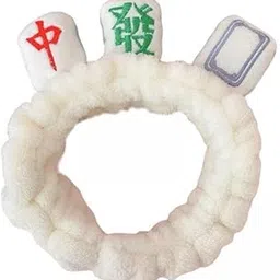 enakshi (label) 5xMahjong Makeup SPA Headband Soft Flannel Plush for Face Wash Women White|Clothing, Shoes & Accessories | Womens Accessories | Hair Accessories-picture-12