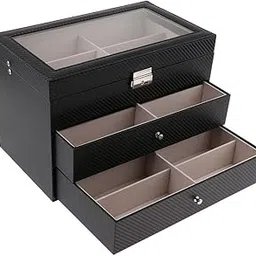 club bollywood The Style Sutra 3-Layers Sunglasses Eyeglasses Eyewear Display Book Glasses Holder Box Case|Health & Beauty | Vision Care | Eyeglass Cases|1 X Gles Organizer Box image 1