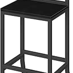 OGFC 261891 Bar Stools, Set of 1 Bar Chairs with Backrest and Footrest, 26" Tall Counter Bar Stools, Kitchen Breakfast Bar Chairs, Easy Assembly, for Dining Room, Black-picture-11
