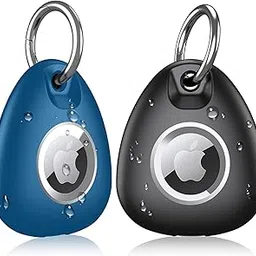 HUACHENG 2-Pack AirTag Case, Key Holder for Apple Air Tag, Made of New Eco-Friendly Material TPU, IPX8 Waterproof, Full Body Vibration, Anti-Scratch, Anti-Loss, Lightweight, Easy to Install, Pet Rope, Compatible with Smartphones, Backpacks, Luggage, Wallets, Keys, Airtag Compatible, Protective Cover, Key Ring (Black + Blue)-picture-27