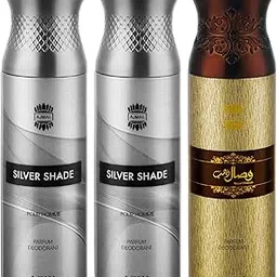 Ajmal Silver Shade & Silver Shade & Wisal Dahab Deodorant Spray - For Men (200 ml, Pack of 3)-image-8