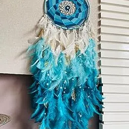 Teal by Tanvi Shades of Sea Green Dreamcatcher for Wall Decor | Handmade Home Hanging Art | Aesthetic Room Decor & Gifting-picture-52