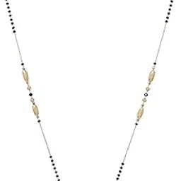 meira jewellery Stylish Gold-Plated Mangalsutra Necklace with AD Stone Studded Modern Pendant, Ethnic Traditional Black Beaded Contemporary Fashion Tanmani Chain Jewellery Gift for Women and Brides-07-picture-38