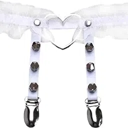 enakshi (label) Punk Leg Rings Garters Leather Rivets Thigh Party Harness Garter Belts White|Clothing Shoes & Accessories | Womens Clothing-picture-17