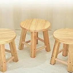 ATORSE Wood Stool Decorative Furniture Wooden Foot Stool for Apartment Doorway Home Height 25cm Style A-picture-29