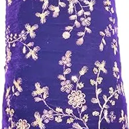KDPM Luxurious Velvet Unstitched Blouse Material with Floral and Geometric Embroidery, Blouse Fabric for Womens and Girls (1 Mtr)-image-36