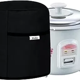Polyester Automatic Rice Cooker Cover for Kitchen | Waterproof Dustproof & Washable Cover Fit Major Brand Electric Rice Cookers like Panasonic, Philips, Bajaj, Geek, Prestige (Black - 13"x12")-image-27