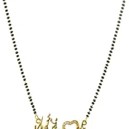 pdy fashion unique desigen couple Heart Beat desing Pendant Mangalsutra Black Bead Chain Jewellery for Women (Pack of 1)-picture-16