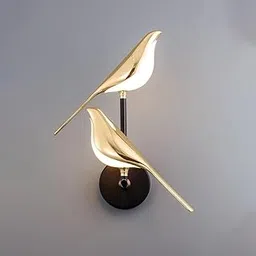 THE SWANART Modern Dual Bird Chirpy Wall Light for Living Room, Bedroom, Dining - Elegant Bird Wall Light Fixture, Fancy Golden Metal Lights for Wall Decor, Home Decor Wall Lamps.-image-28