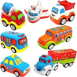KIDMOMI Unbreakable Pull Back Vehicles| Push and Go Crawling Toy for Kids & Children, Power Friction Cars for 3+ Years Old Boys|Girls (Pack of 7), Multicolor-picture-44
