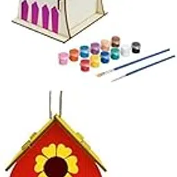 2X DIY Bird House Unpainted Build Paint Hanging Wooden Birdhouse Set|Home & Garden|Yard, Garden & Outdoor Living|Bird & Wildlife Accessories|Birdhouses-picture-25