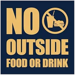 All Quality Square No Outside Food or Drink Wall/Door Sign - Brushed Gold (Medium)-picture-31