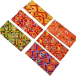Avanti Creations Patola PatternEthnic Bandhani Envelope Purse – Potli Bags for Shagun, Money Envelopes, Wedding Return Gifts & Festive Favors (PACK OF 2)-image-1