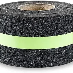 BlueBeems Anti-Slip Traction Tape I Non-Slip Glow in The Dark I Best Grip Abrasive Adhesive I Black & Green Glowing Sticker for Indoor Outdoor Stair Tread Step & Slippery Surfaces - 50mm X 5 Meter-picture-17