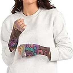 essentiele WOMEN'S LAMBS WOOL PRINTED WINTER GLOVES/WRIST & HAND WARMER-picture-31