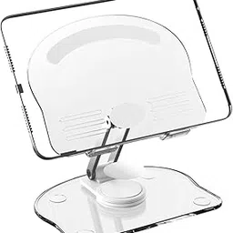 ZORBES® Phone Holder Desk Phone Holder 360° Rotating Desk Phone Holder Anti-Slip Strip Design Fashion Acrylic Transparent Folding Desk Phone Holder for Phone, Tablet Up to 12.9 Inches-picture-47