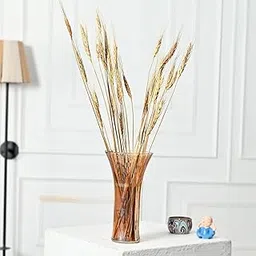 CraftVatika Decorative Crystal Glass Artificial Luster Flower Vase Pot for Home Decor Indoor Wall Shelf Corner Table Living Room (8.1 Inches Height)-picture-66