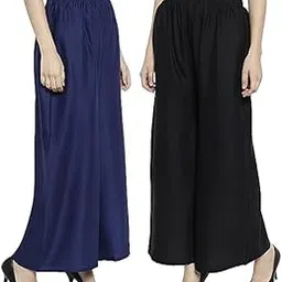 ambika stores & readymades Women's Relaxed Cotton Rayon Palazzo | Regular Fit Palazzo Pants | Solid Relaxed Bottom Pants for Women & Girls-picture-58