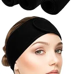 voco Face Wash Head Band | Soft Stretchable Headband for Skincare Makeup Spa Bath | Comfortable Hair Wrap Band for Daily Use and Beauty Routine - 25L x 4W x 4H cm - Black-picture-10